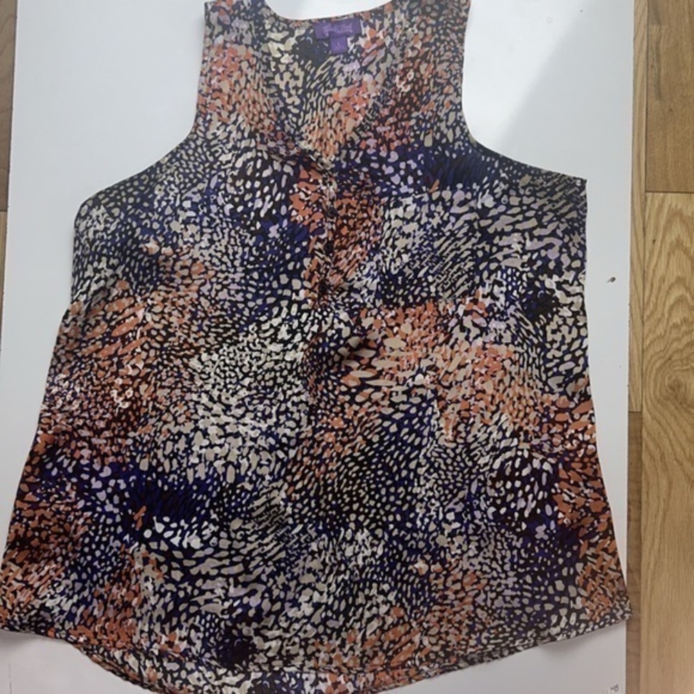 Hale Bob‎ Multi color Blouse Sleeveless Henley Tank Top